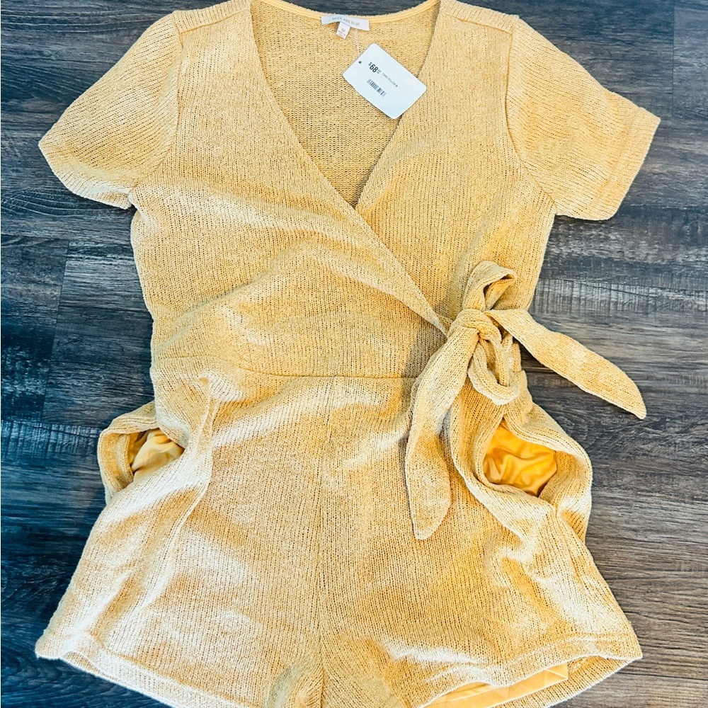 Skies Are Blue Sunny Yellow one piece short set